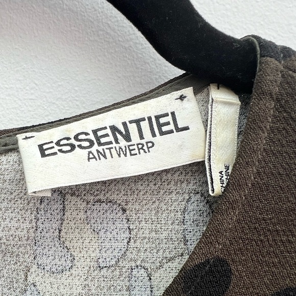 Essentiel Antwerp sz 12 (EU 42) long sleeve animal print blouse in black & green - Picture 2 of 7